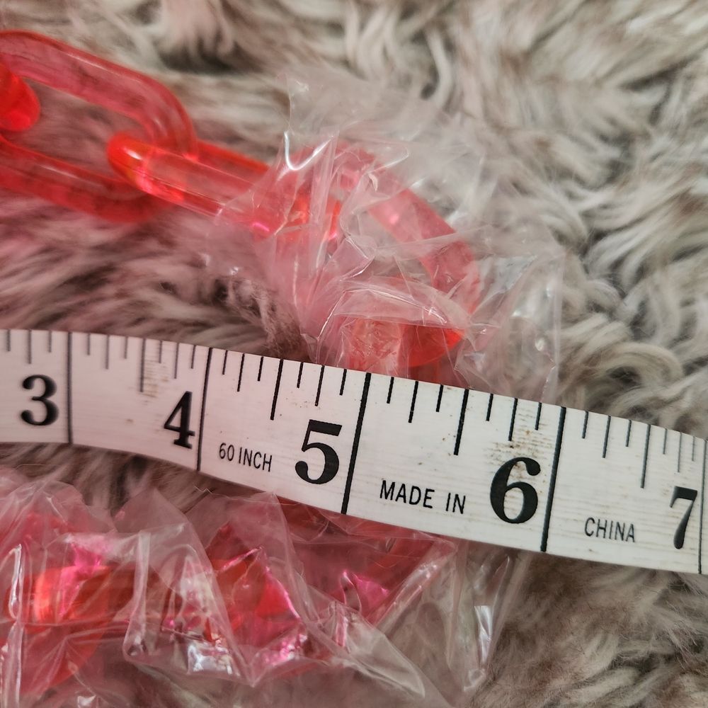 WJCD Clear Acrylic Plastic Pink Mini Bag Chain Handle Removable Gold Chain Strap - Picture 7 of 7